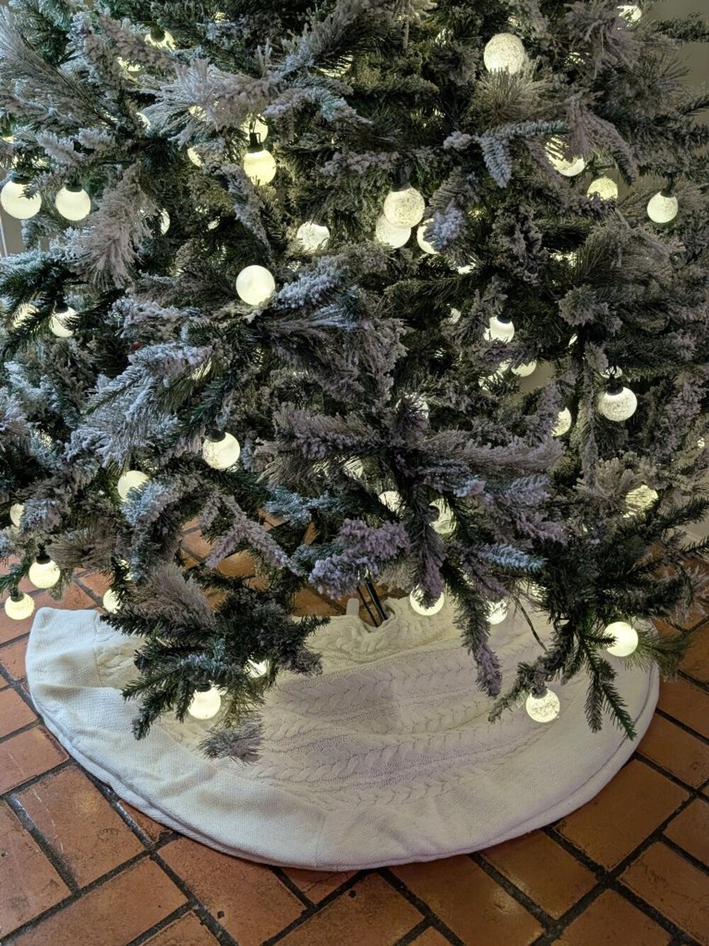 46" Wondershop Cream Off-White Knit Christmas Tree Skirt, Standard Size